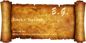 Bautz Galamb névjegykártya